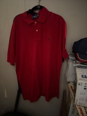 Polo by Ralph Lauren Red Short-Sleeve Polo Shirt with Embroidered Logo